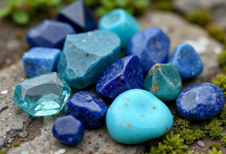 Tout Savoir sur les Pierres Naturelles et Minéraux pikaso edit raw gemstones like Lapis Lazuli Aquamarine Blue To