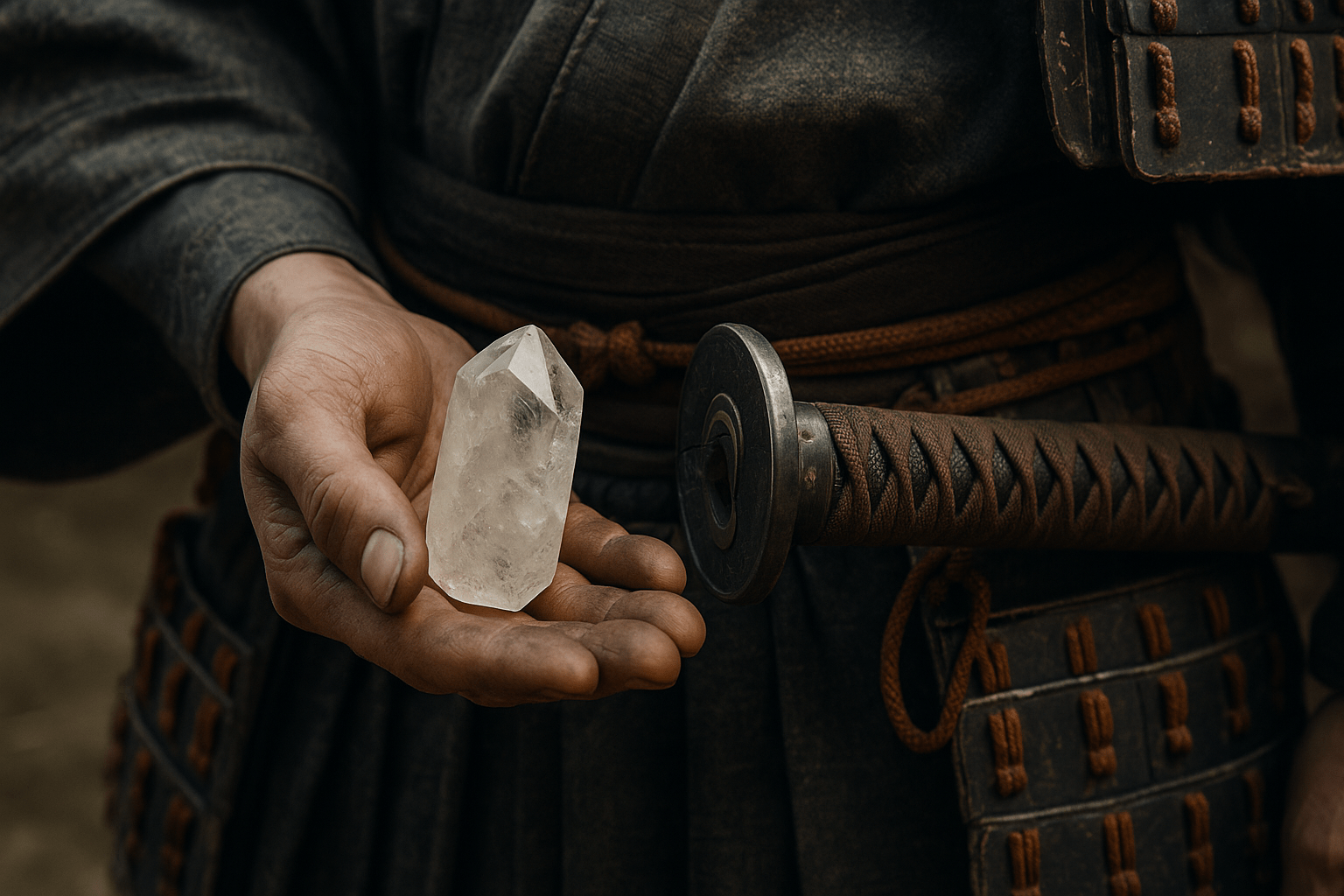Dans la poche d’un samouraï : L’histoire d’un cristal de protection samourai cristal quartz min blog