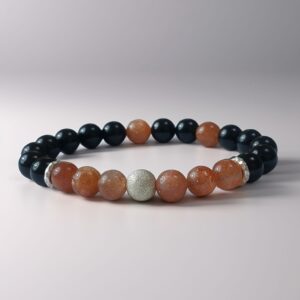 Ignita Noctua - Bracelet Pierre de soleil & Tourmaline noire