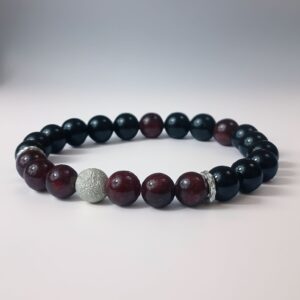 Noctua Rubra - Bracelet Rubis & Tourmaline noire