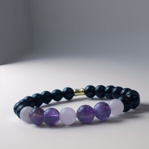 Amoris Nimbora - Bracelet Quartz Rose & Améthyste & Onyx