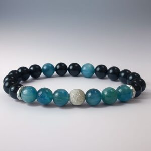 Noctua Viridia - Bracelet Cyanite verte & Tourmaline noire