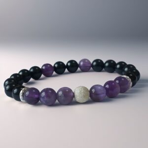 Ametysta Noctua - Bracelet Améthyste & Tourmaline noire