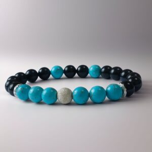 Aqua Noctis - Bracelet Turquoise & Tourmaline noire