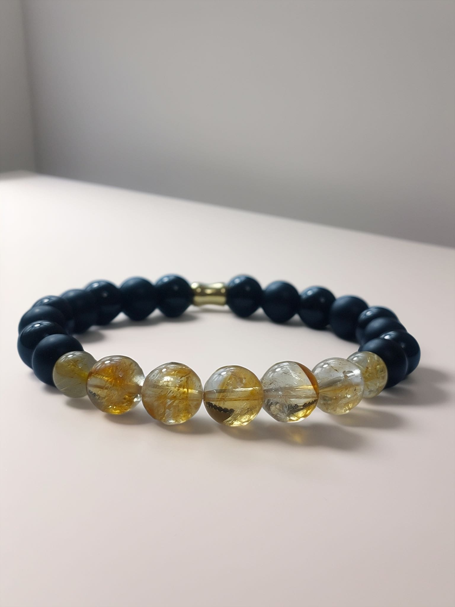 Le Souffle du Diamant : Les Rois du Vide et de la Pierre bracelet aura nimbora citrine onyx quartz rutile doree 1 min