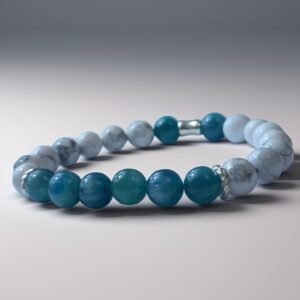 Virtus Diurna - Bracelet Cyanite verte & Howlite
