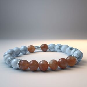 Diurna Solis - Bracelet Pierre de soleil & Howlite