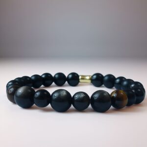 Radiantis Illustra - Bracelet Oeil de tigre & Obsidienne & Onyx