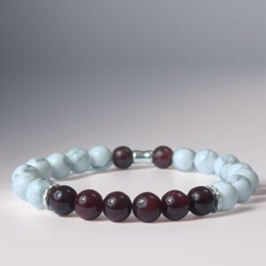 Rubra Diurna - Bracelet Rubis & Howlite