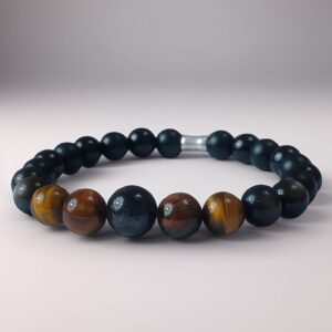 Spiritus Illustra - Bracelet Pietersite dorée & Obsidienne