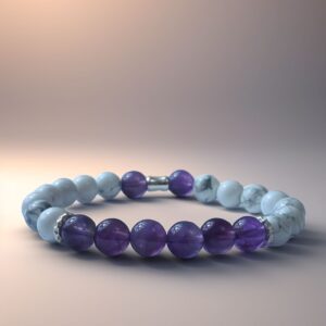 Ametysta Diurna - Bracelet Améthyste & Howlite